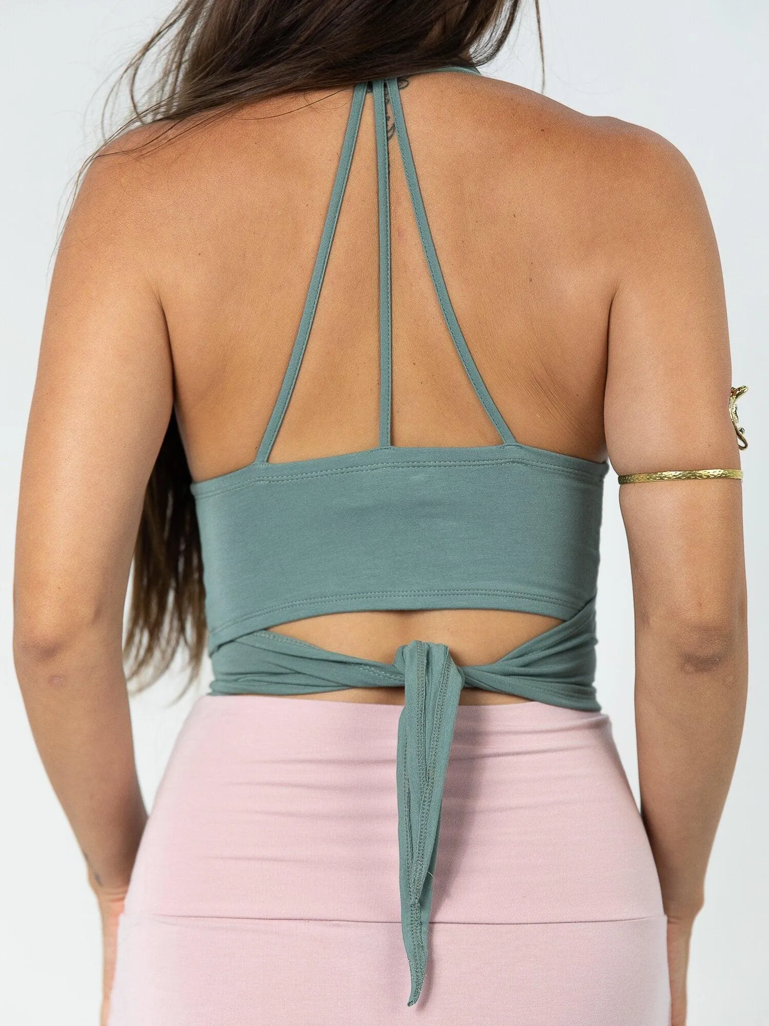 4-Way Serpent Tie Top - Sage