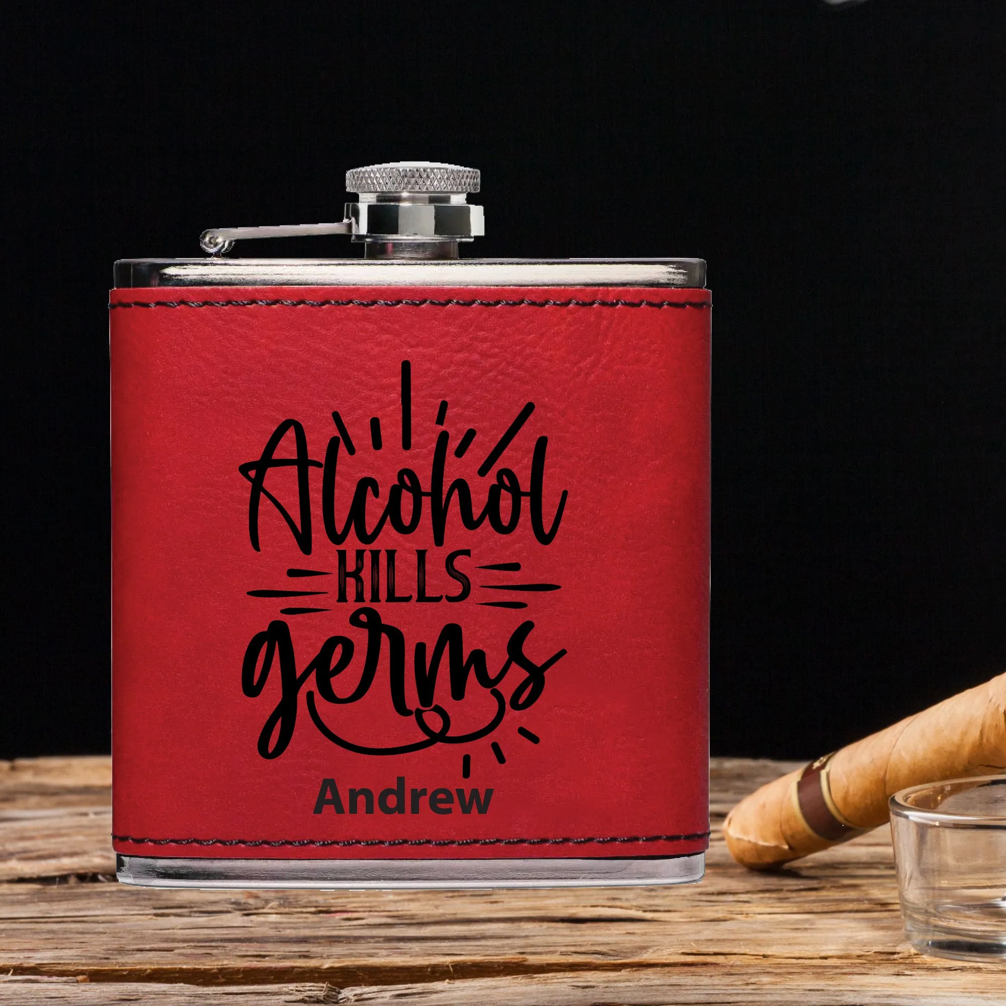 Alcohol Kills Germs Flask