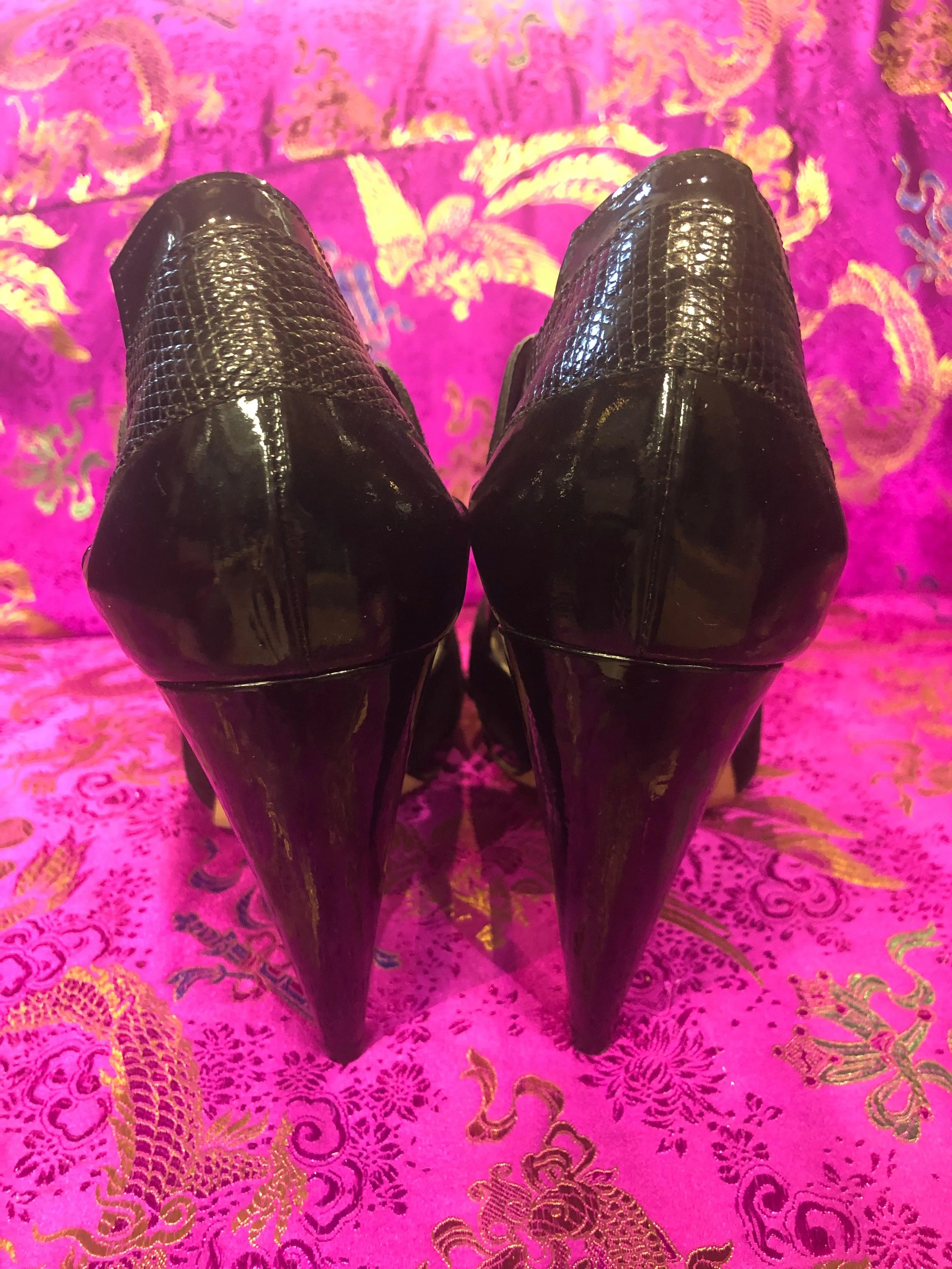 Amanda Wakeley Black Leather Heels (40) 7