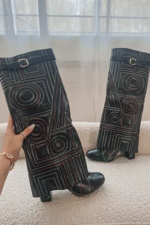 DEAL Just My Type Quilted Stitch Boots