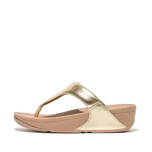 FitFlop Womens Lulu Metallic Leather Toe Post Sandals Platino