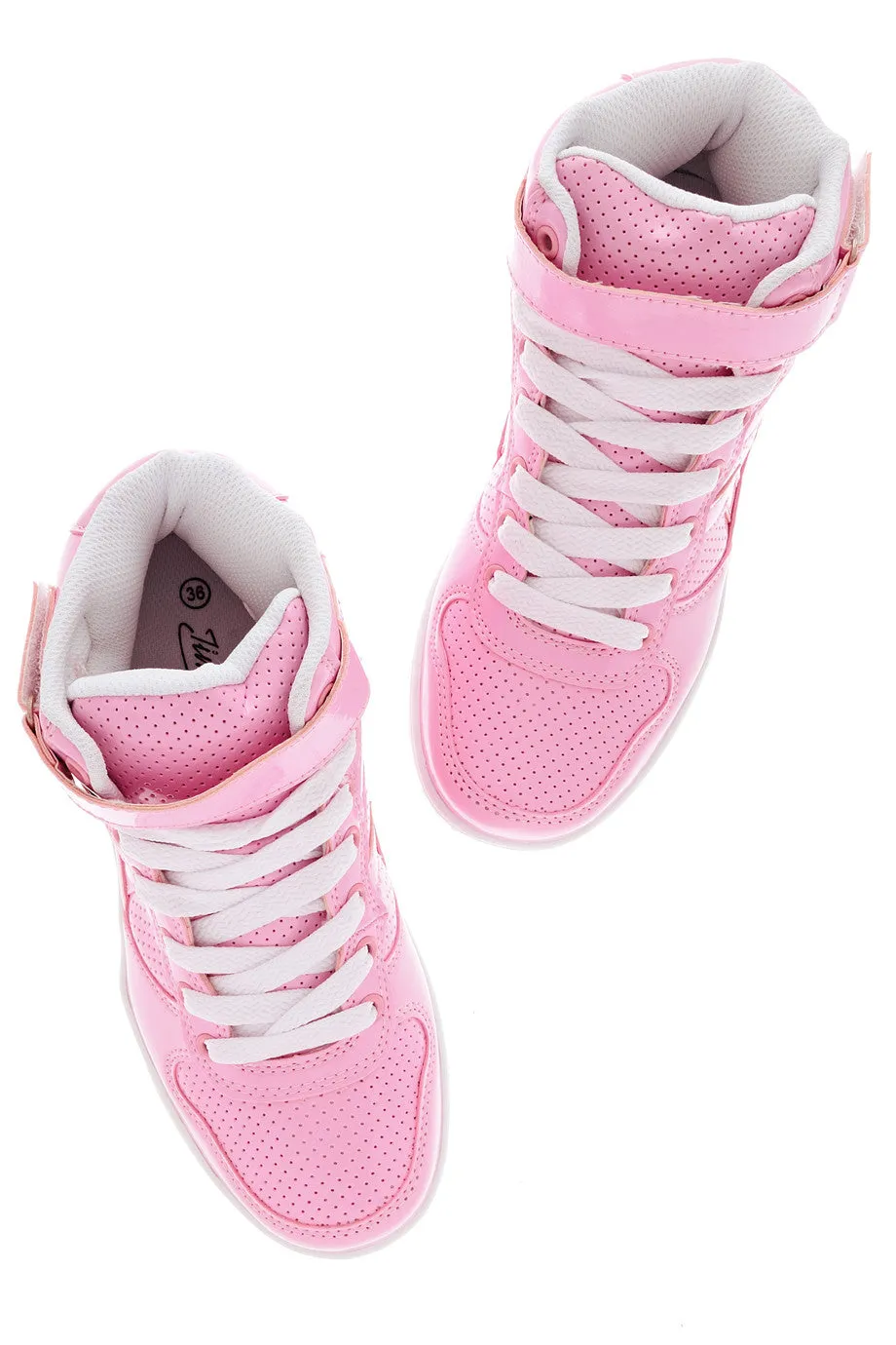 FREDDIE Pink Patent Sneakers