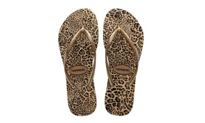 Havaianas Womens Slim Animals Sand Grey Golden