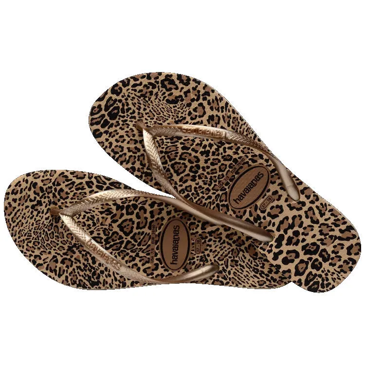 Havaianas Womens Slim Animals Sand Grey Golden