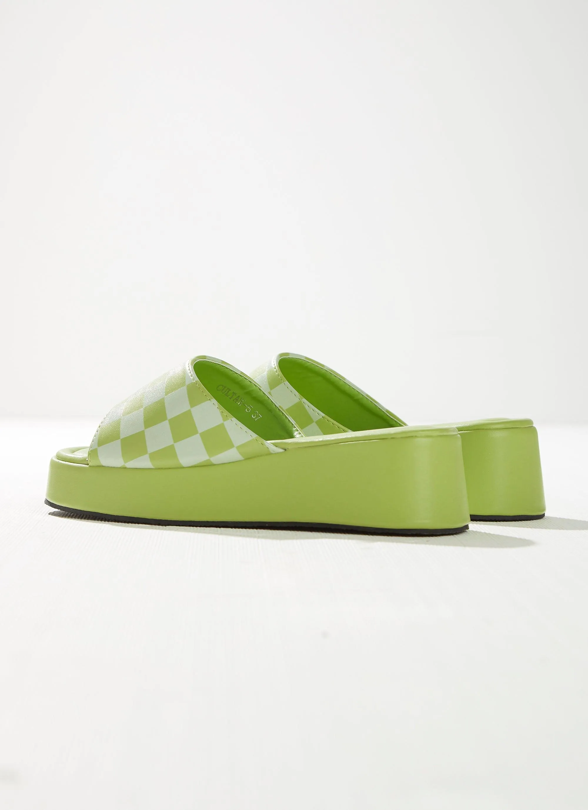 Kimora Mule - Lime Checkerboard