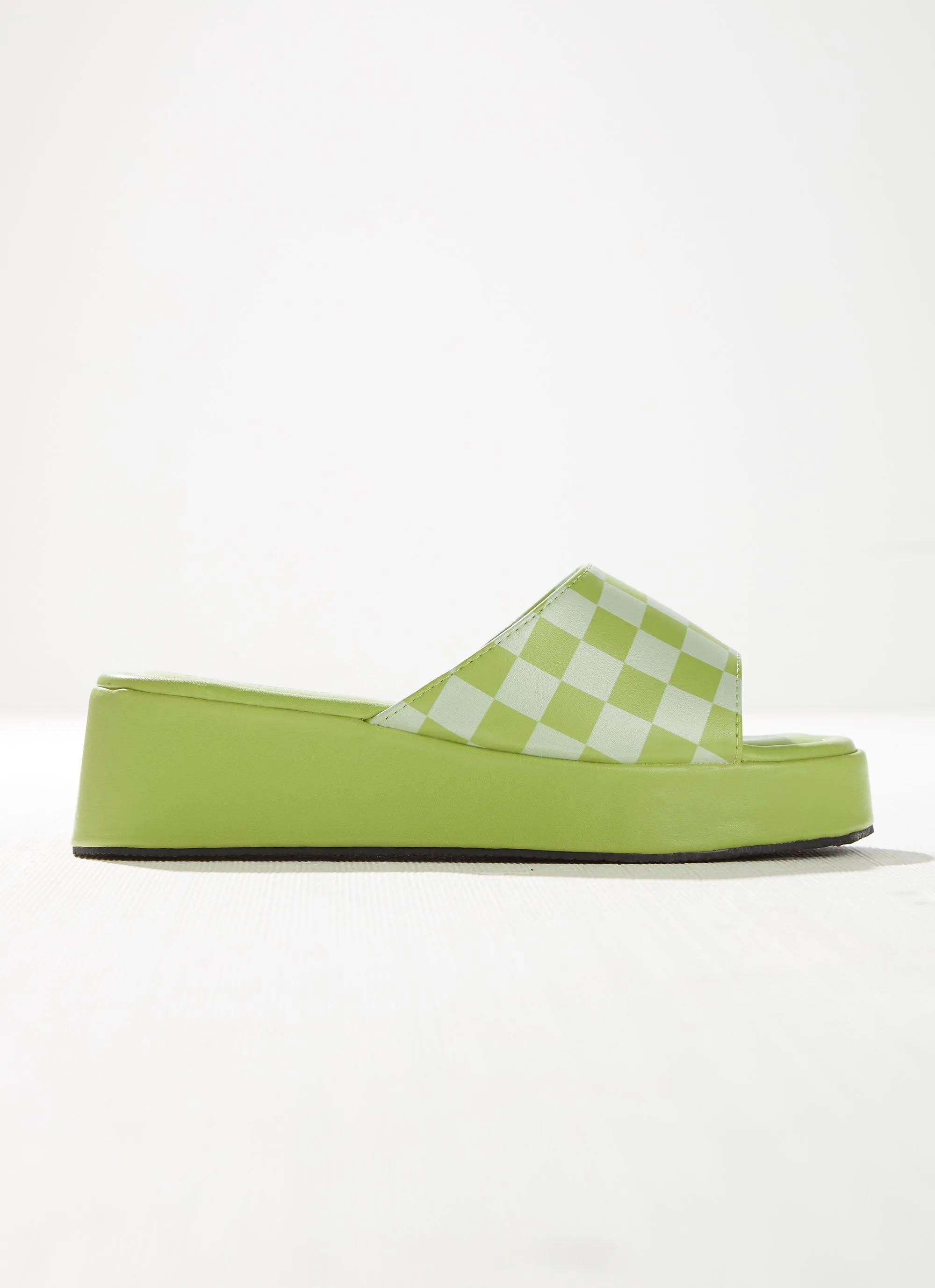 Kimora Mule - Lime Checkerboard