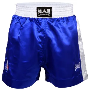 MAR-103B | Blue & White Boxing Shorts