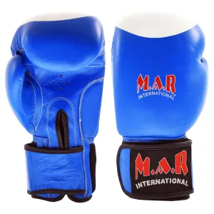 MAR-107A | Blue Genuine Cowhide Leather Boxing/Kickboxing Gloves