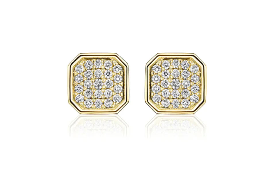 Penny Preville Asscher Shape Pavé Stud Earrings