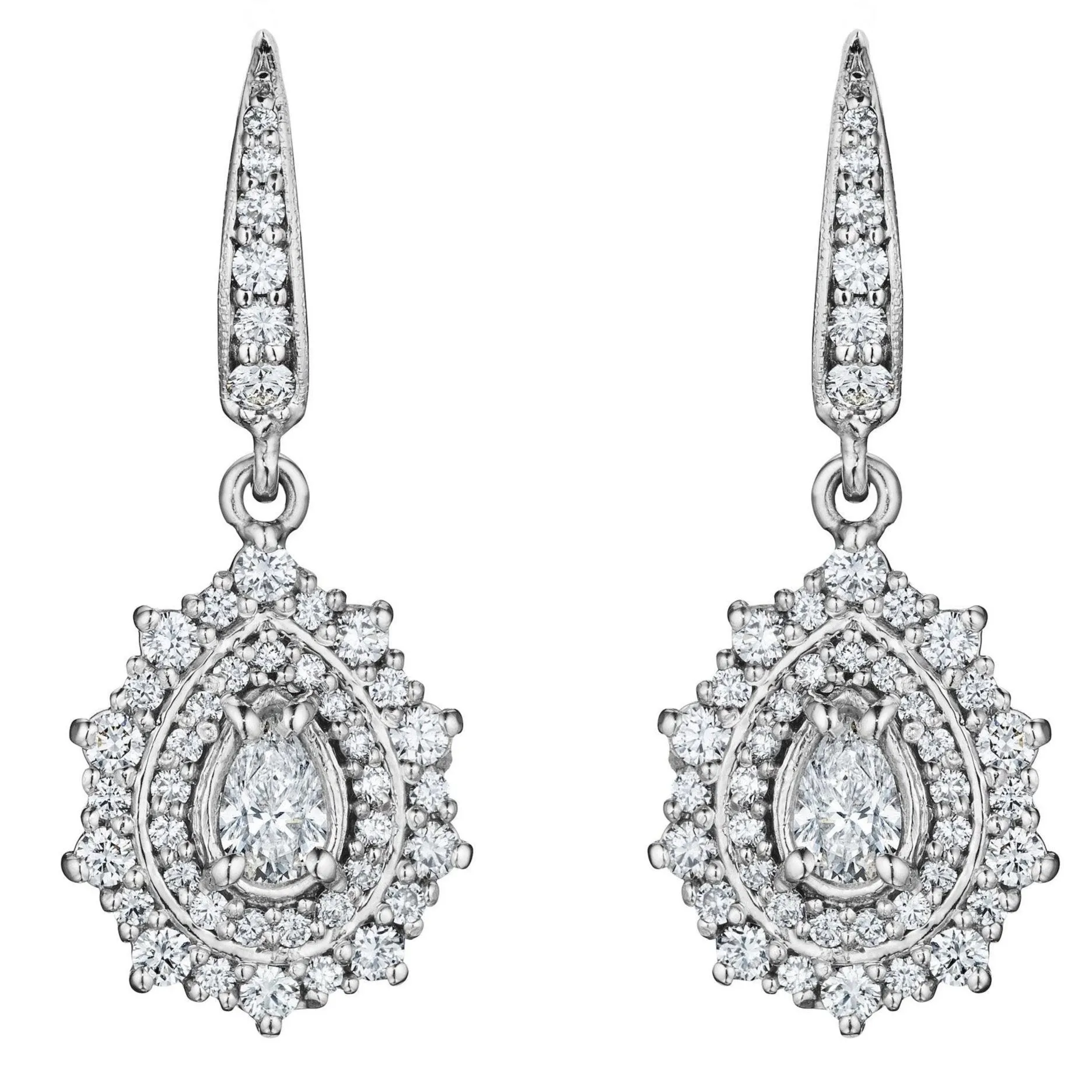 Penny Preville Pear Halo Drop Earrings