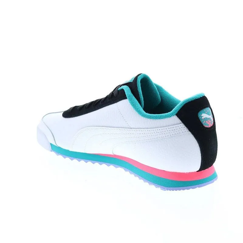 Puma Men's Roma Basic Fandom Shoes - White / Phantom Black / Deep Aqua / Sunset Glow