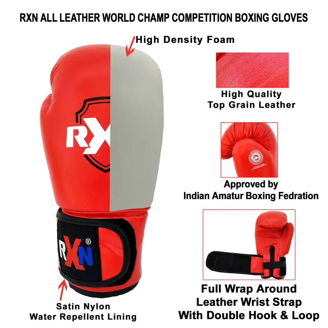 RXN World Champ Competition Professional Boxing Fight Gloves