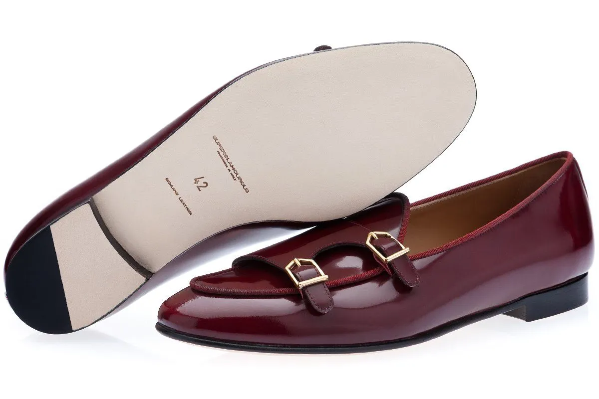 TANGERINE 7 BRUSHED BURGUNDY BELGIAN LOAFERS